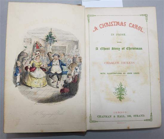Dickens, Charles - A Christmas Carol, 1st edition, 8vo, Stave 1 on first page of text, frontispiece,